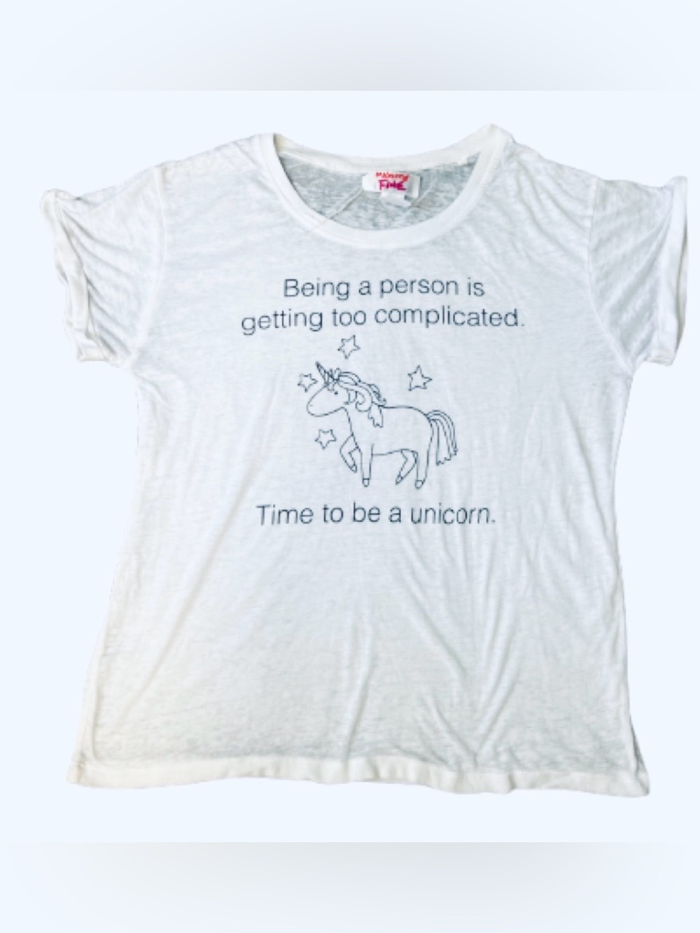 Mighty Fine‎ Festival Ready unicorn tee shirt - white